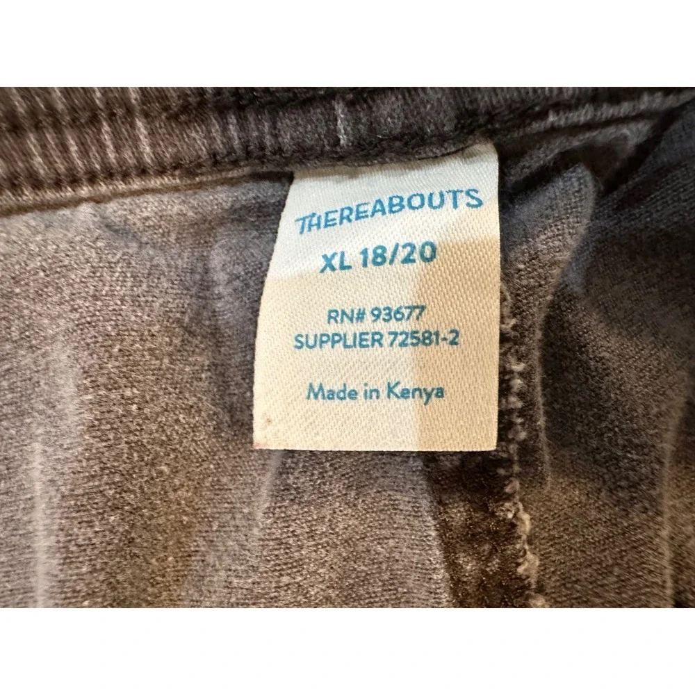 Thereabouts boys xl 18/20 Washed Grey Elastic Waist Utility Cargo Pants